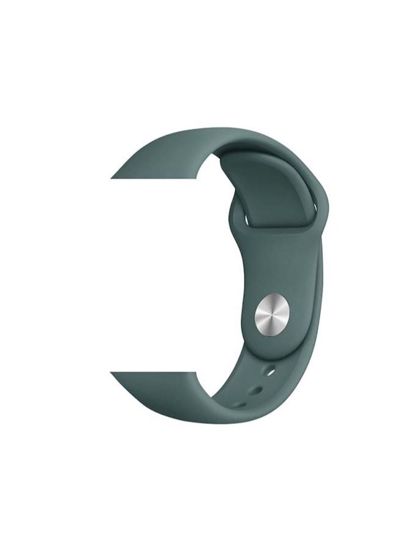BORTONY Silicon Sport Replacement Band For Apple Watch All Series 42-44mm Pine Green - Image 2