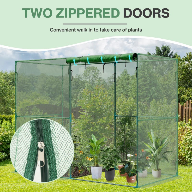 Aoodor 8x4x6 FT Crop Cage, Plant Protection Tent with Heavy Duty Steel Frame and Zippered Doors, Green Netting Cover for Garden, Lawn, Yard - Image 4
