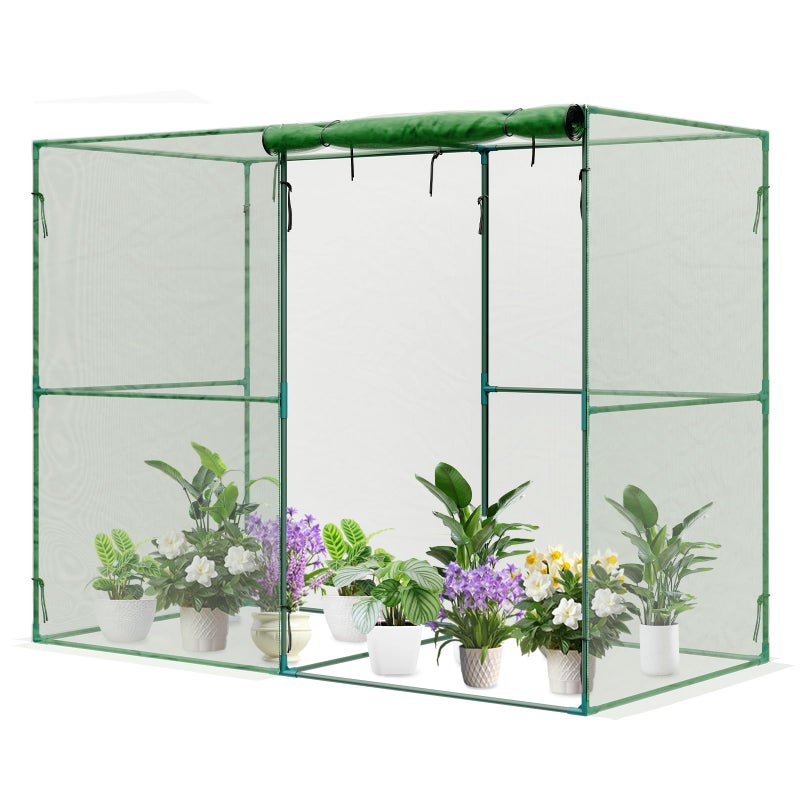 Aoodor 8x4x6 FT Crop Cage, Plant Protection Tent with Heavy Duty Steel Frame and Zippered Doors, Green Netting Cover for Garden, Lawn, Yard - Image 2
