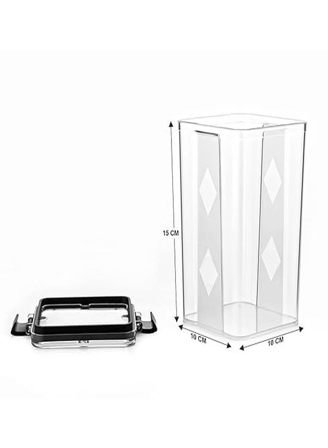 BoldBlossom Tight Containers For Kitchen Storage Box/BPA Free Food Storage Set/Kitchen Accessories Items For Home (1100 ml set of 4) Waterproof & Transparent Fridge Cereal Dispenser - Image 4