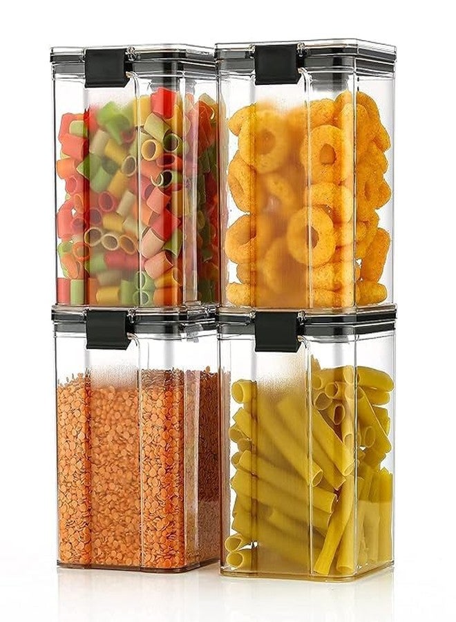 BoldBlossom Tight Containers For Kitchen Storage Box/BPA Free Food Storage Set/Kitchen Accessories Items For Home (1100 ml set of 4) Waterproof & Transparent Fridge Cereal Dispenser - Image 1