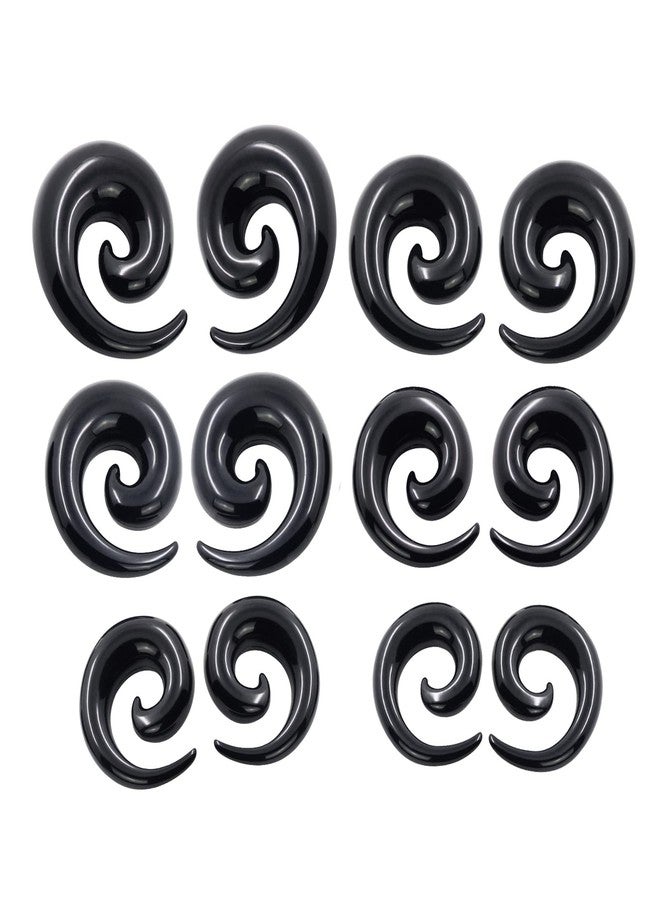 Qmcandy 12pcs Big Gauges Spiral Ear Stretching Kit 00G-20mm Large Acrylic Spiral Set, Black - Image 5