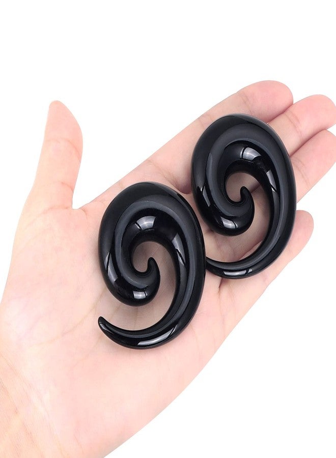 Qmcandy 12pcs Big Gauges Spiral Ear Stretching Kit 00G-20mm Large Acrylic Spiral Set, Black - Image 2