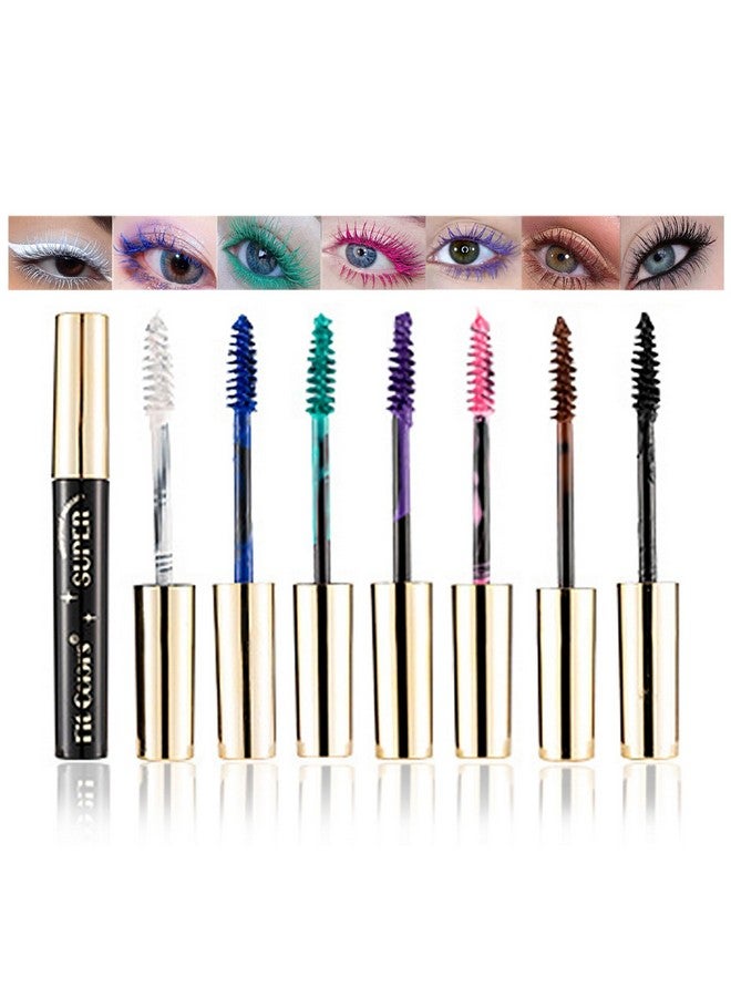 Joyeee Colored Mascara, 7 Colors Colorful Mascara Set, Waterproof and Smudgeproof Longlasting Mascara for Eyelashes, Cruelty Free Vegan Eye Makeup(Black Brown Blue Purple Green White Pink) - Image 1