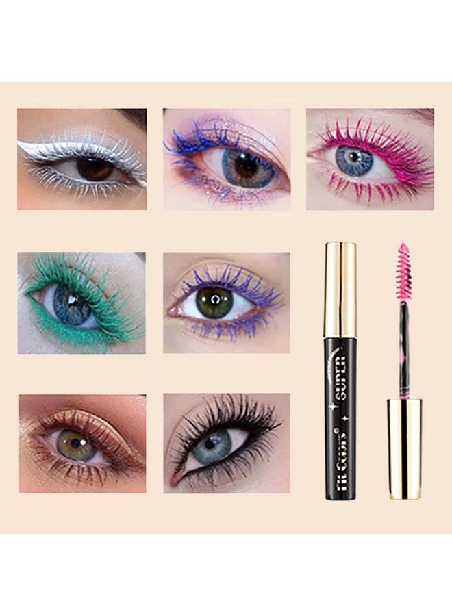Joyeee Colored Mascara, 7 Colors Colorful Mascara Set, Waterproof and Smudgeproof Longlasting Mascara for Eyelashes, Cruelty Free Vegan Eye Makeup(Black Brown Blue Purple Green White Pink) - Image 3