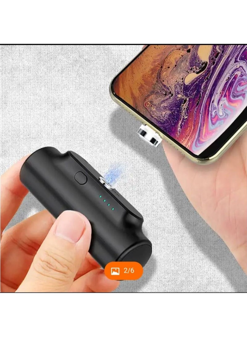 Raxoom New Portable  Mini Universal Portable Charger Wireless Power Bank 3000mAh Compatible with Micro Lightning Type c Connector Ultra Compact Portable Charger Battery Pack Compatible with Most Phones Blac - Image 3