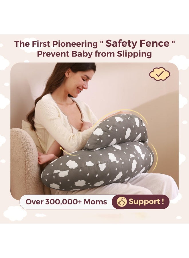 Flushrenic Breastfeeding pillow, for breastfeeding - pioneering safety fence - Wider feeding pillow, providing more support for mom and baby - Easier breastfeeding and free hands - Suitable for everyone, detachable cotton cover - Image 5