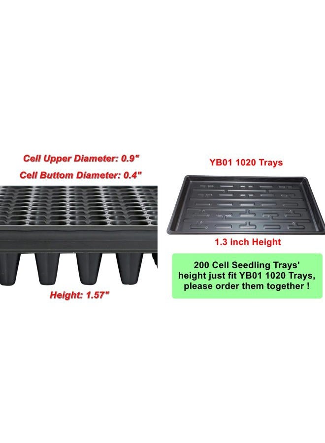 RooTrimmer 200 Cell Plug Tray, 10pcs-Pack Thick Durable Seed Starter Flats Vegetable Fruit Seeds Seedling Plastic Plug Farmer Nursery Trays Propagation - Image 3