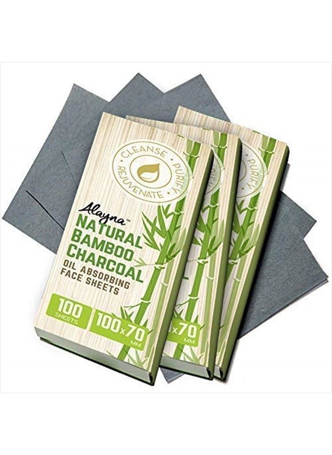 alayna tm Oil Blotting Sheets for Face Natural Bamboo Charcoal Blotting Paper for Oily Skin Oil Absorbing Tissues Beauty Blotters Remove Excess Shine Organic Blot Papers For Make UpFacial & Skin Care 3 Pack  - Image 1