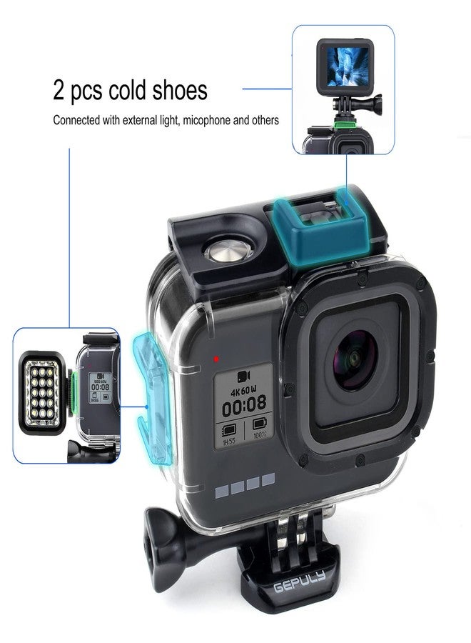 GEPULY Waterproof Case for GoPro Hero 8 Black with 4-Pack Dive Filter, 60M Underwater Diving Housing Case with Red, Snorkel, Magenta, Close-up Filters for GoPro Hero 8 Black Camera - Image 2