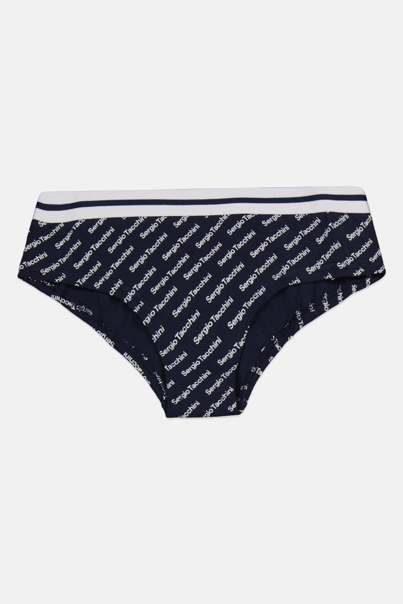 Sergio Tacchini Women Allover Print Shorty Pantie, Navy Blue - Image 1