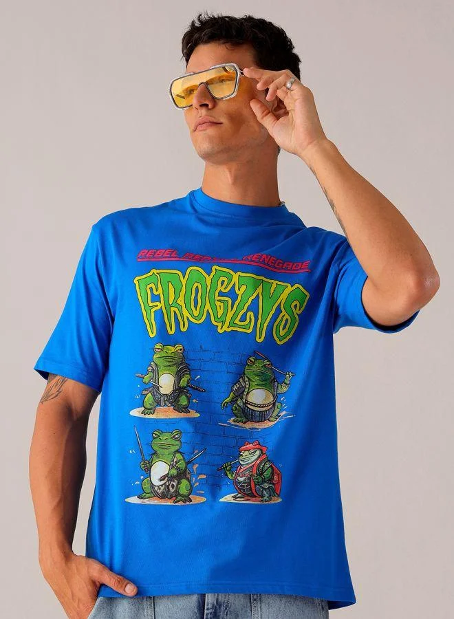 ذا انديان كراج كو Men Boxy Oversized Graphic Back Printed Round Neck Tshirt