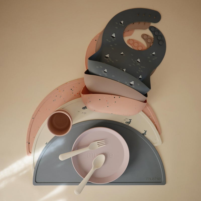 mushie Silicone Baby Bib | Adjustable Fit Waterproof Bibs (Boats) - Image 5