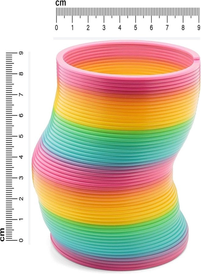 YOOKO® (1 Pcs) Rainbow Magic Spring Toy for Kids - Colorful Plastic Slinky Coil Spring Toy, Stretchable Walking Spring Toy for Kids Fun, Party Favor & Stress Relief - Image 4