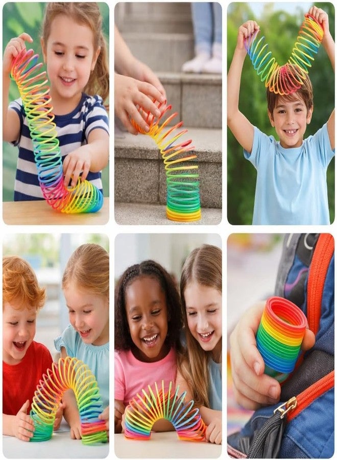YOOKO® (1 Pcs) Rainbow Magic Spring Toy for Kids - Colorful Plastic Slinky Coil Spring Toy, Stretchable Walking Spring Toy for Kids Fun, Party Favor & Stress Relief - Image 5