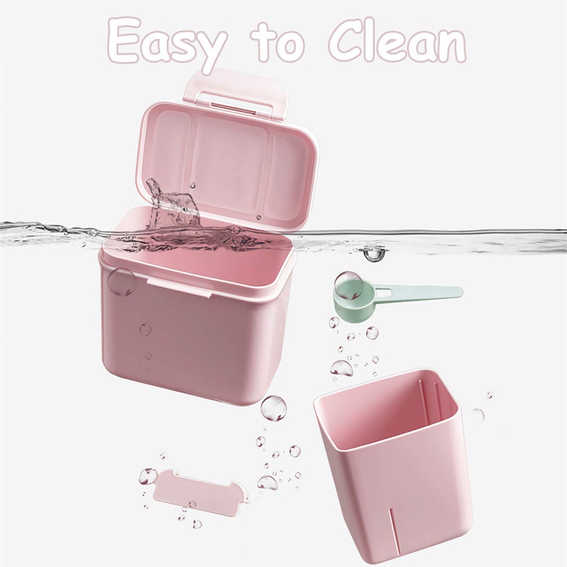 LANEYLI Formula Dispenser with Scoop Milk Powder Formula Containers for Travel Baby Food Storage and Snack Cup for Outdoor Activities On-The-Go Pink(Outer Box Capacity: 0.92 LB(420 g)) - Image 4