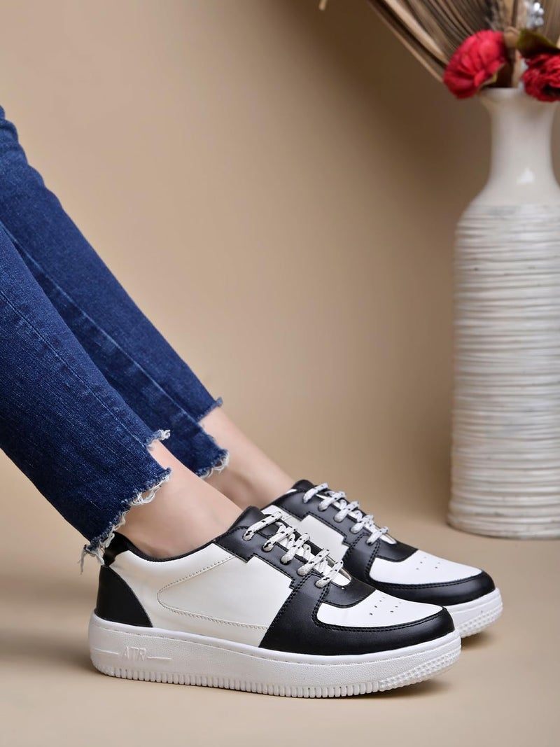 Shoetopia Sneakers, Casual Shoes, Comfortable, Walking, Running Shoes for Women & Girls Black-EU41 - Image 2