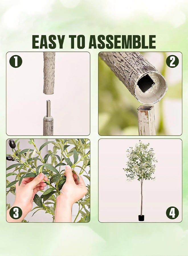 XiuWoo Artificial Olive Tree, Fake Potted Olive 4ft 120CM Silk Tree with Pot for Home Office Living Room Floor Decor Indoor - Image 5