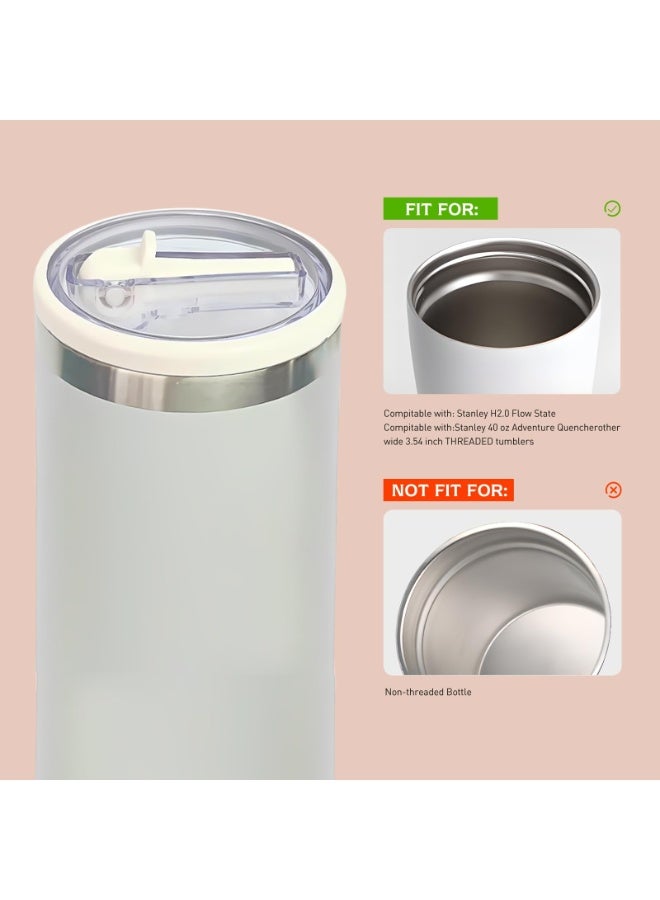 كوفوز 2 قطعة من أجهزة الكمبيوتر التسرب مقاومة للرش تغطي الغطاء الاستبدالي غطاء التسرب وغطاء الغطاء المضاد للغبار كأس مع غطاء استبدال الغطاء القش ل40 أوقية أكواب ستانلي - Image 3