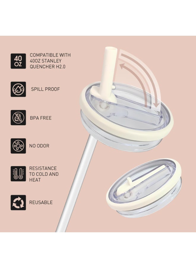 كوفوز 2 قطعة من أجهزة الكمبيوتر التسرب مقاومة للرش تغطي الغطاء الاستبدالي غطاء التسرب وغطاء الغطاء المضاد للغبار كأس مع غطاء استبدال الغطاء القش ل40 أوقية أكواب ستانلي - Image 5