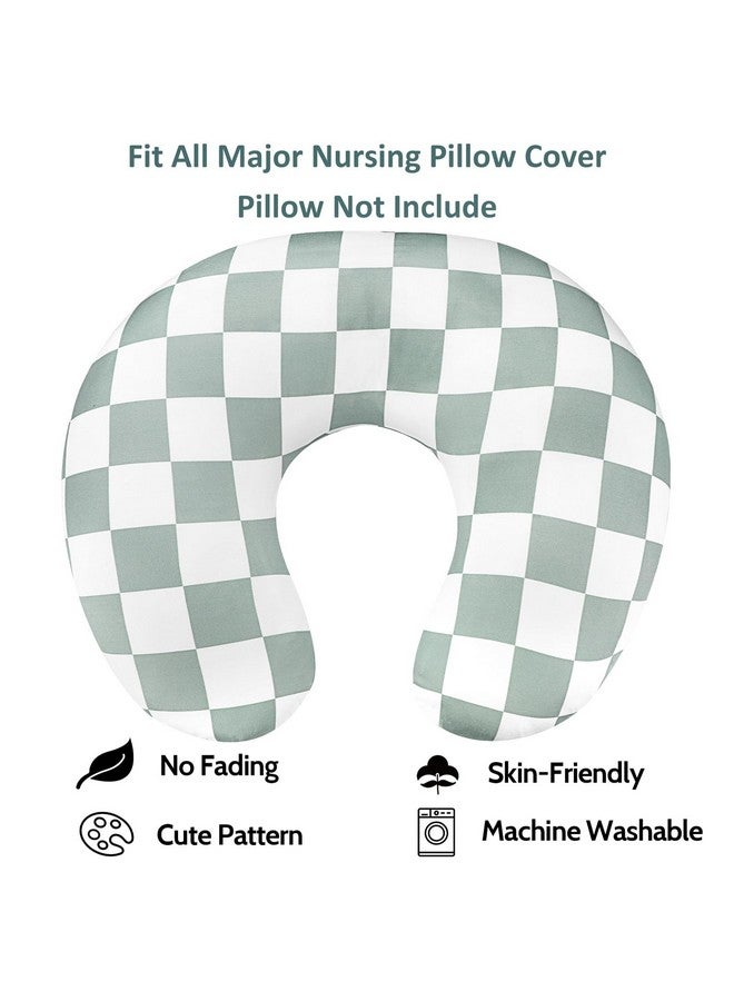 DILIMI Nursing Pillow Cover, Stretchy Removable Case for Breastfeeding Pillows, Ultra Soft Comfortable Slipcover for Baby Girl and Boy, Checkerboard Grid - Image 3