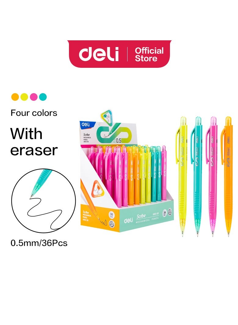 Deli Deli EU60200 Plastic Mechanical Pencil 0.5mm Assorted – ideal for school, notes & daily use  - Image 2
