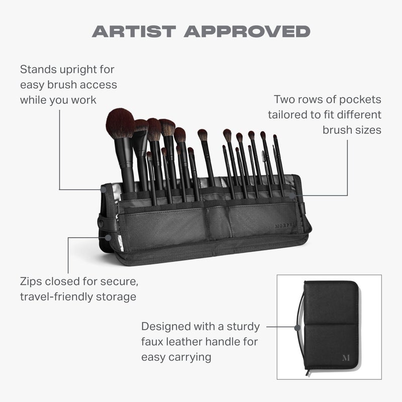 Morphe MUA Life Makeup Brushes - 20 Piece Makeup Brush Set of Eye and Face Brushes - Made with Synthetic Bristles and Includes Carrying Case (20 Count) - Image 3