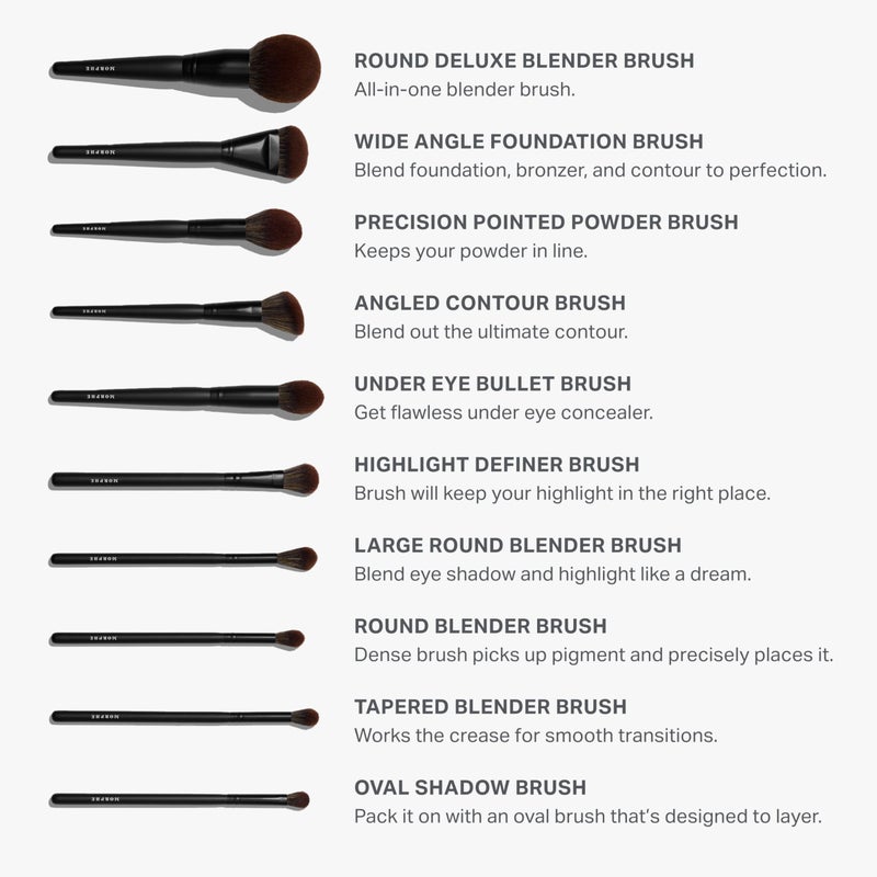 Morphe MUA Life Makeup Brushes - 20 Piece Makeup Brush Set of Eye and Face Brushes - Made with Synthetic Bristles and Includes Carrying Case (20 Count) - Image 5