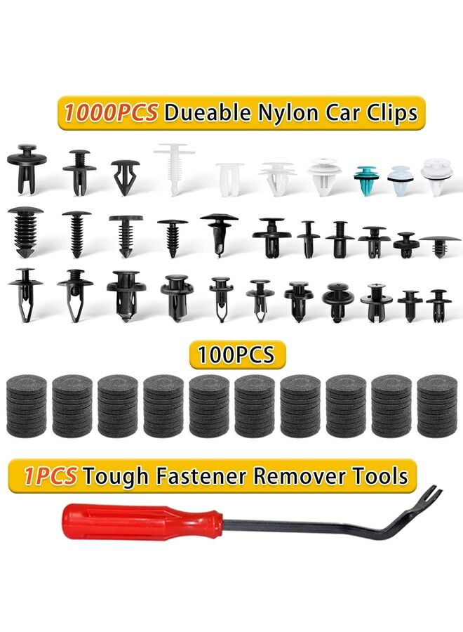 1101 PCS Car Door Panel Trim Clips Kit 32 Most Popular Sizes Cars Body Kits 1 Pcs Fastener Remover Bumper Retainer Clips Car Plastic Rivets Fasteners Push Retainer Kit Auto Push Pin Riv - Image 2