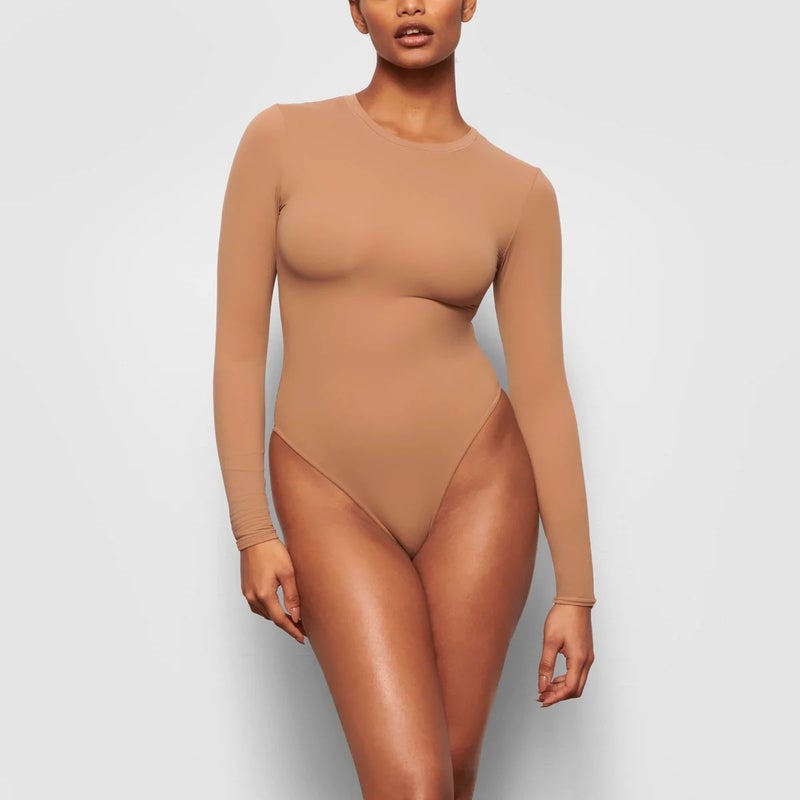Skims Kardashian Same Style Round-Neck Long-Sleeved Plus Size Abdominal Body Shaping One-Piece Body Shaping - Image 3