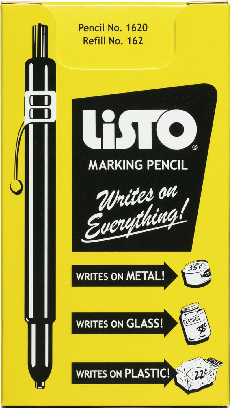 Listo Bundle of 1620 Marking Pencil/Grease Pencils/China Marking Pencils/Wax Pencils - White, Box of 12 With 72 Refills With Bonus Magnetic Memo Clip - Image 5