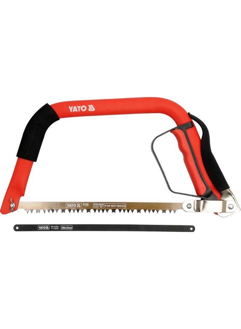YATO Bow Saw 12" (300mm) HCS65 Blade Colour Sleeve YT-3200
