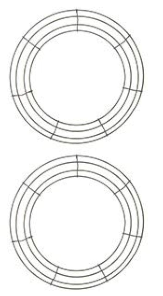 14 INCH METAL WIRE WREATH GREEN CHRISTMAS ROUND WIRE FRAME FORM HANGER GREEN 14 INCH PACK OF 2