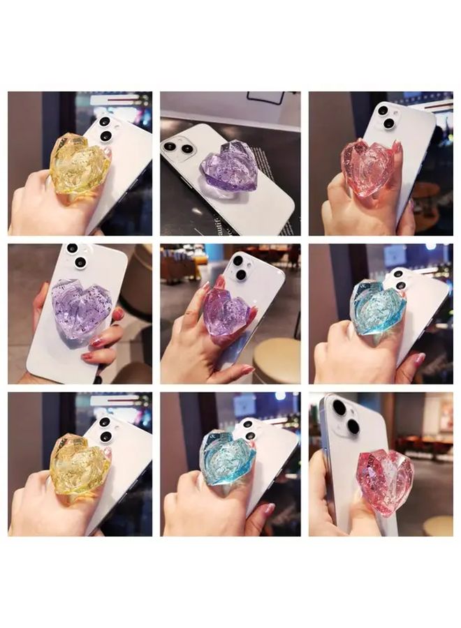 Yellow Rotating Spinning Top Relax Gel Phone Case with Adhesive Ring Universal Transparent Durable - Image 1