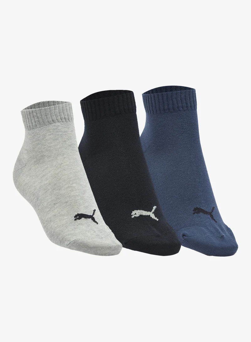 PUMA 3 Pack Plain Quarter Socks