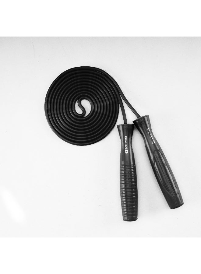 SOLPRO SKR064 Jump Rope for Men, Women & Athletes|Lightweight, Adjustable Length, TangleFree|NonSlip Handles, Durable Design|Ideal for Speed Training, Cardio, Agility, Fitness & Gym Workouts (Black) - Image 1