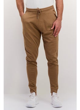Gazzarrini Men Solid Drawstring Jogger Pants, Brown  - Image 1