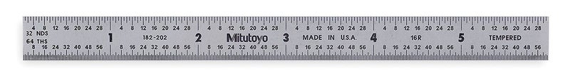 Mitutoyo مقياس ستيل ميتوتيو 182202 6 16R 132 164 150 1100 164 سميك × 12 عرض تشطيب كروم ساتان من الفولاذ المقاوم للصدأ
