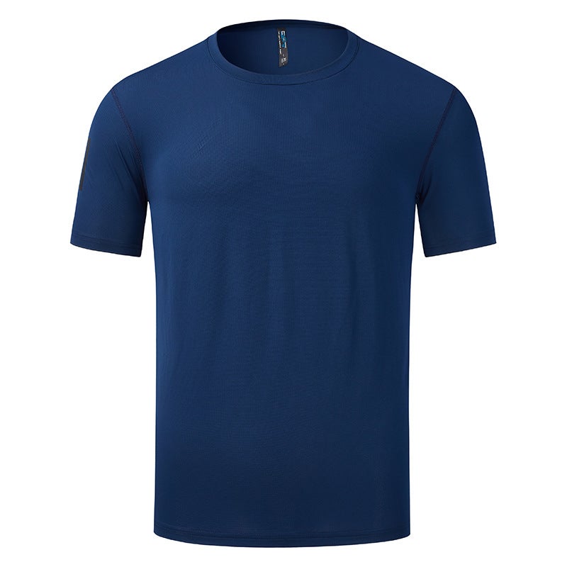 150G Quick-Drying Crewneck Short-Sleeved T-Shirt General Loose Ordinary Summer Youth Collarless Solid Color Sports Spot - Image 2