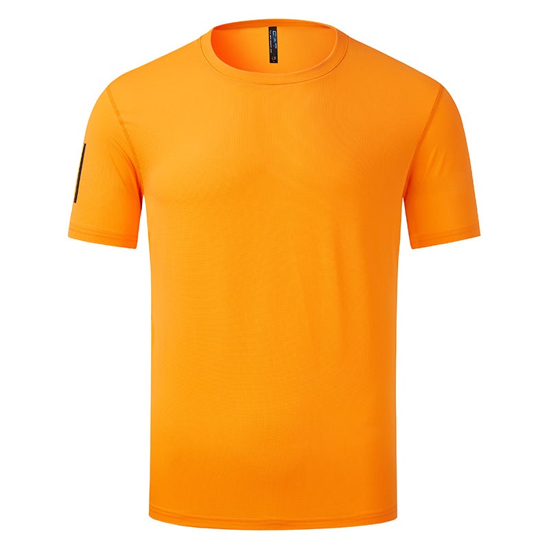 150G Quick-Drying Crewneck Short-Sleeved T-Shirt General Loose Ordinary Summer Youth Collarless Solid Color Sports Spot - Image 5