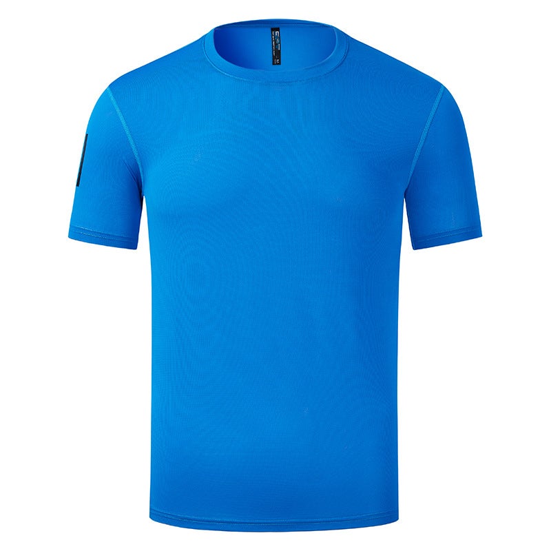 150G Quick-Drying Crewneck Short-Sleeved T-Shirt General Loose Ordinary Summer Youth Collarless Solid Color Sports Spot - Image 3