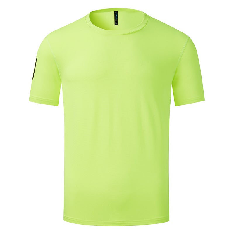 150G Quick-Drying Crewneck Short-Sleeved T-Shirt General Loose Ordinary Summer Youth Collarless Solid Color Sports Spot - Image 4