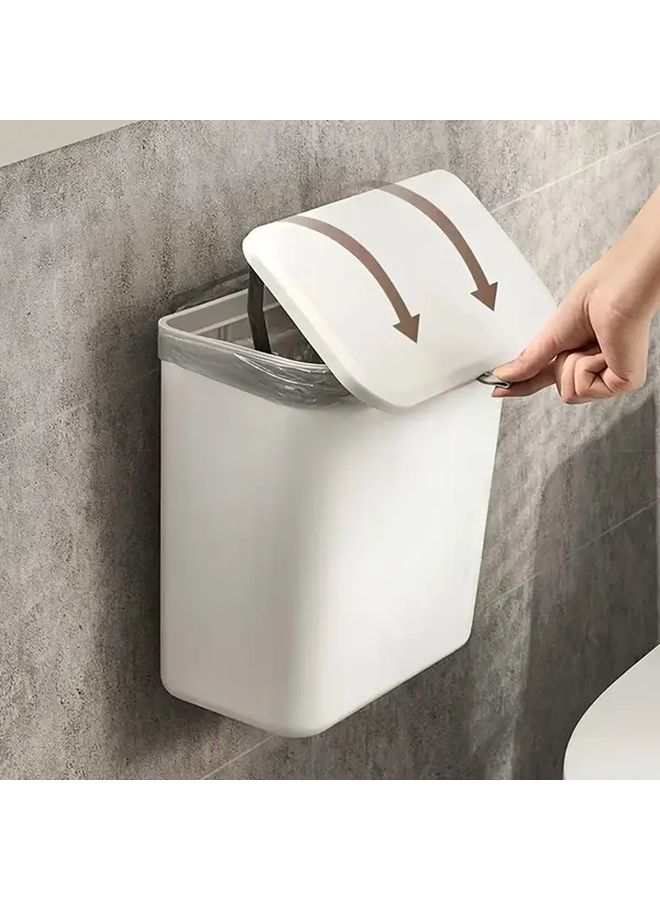 Cream Color Sealed Odor Proof Lid Modern Minimalist Kitchen Trash Can Polypropylene - Image 5