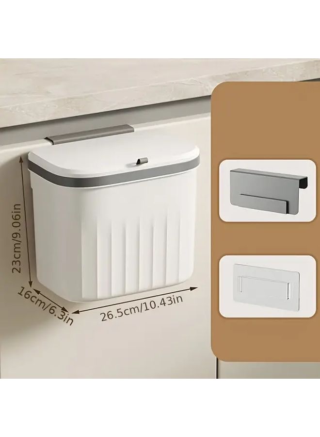 Cream Color Sealed Odor Proof Lid Modern Minimalist Kitchen Trash Can Polypropylene - Image 4
