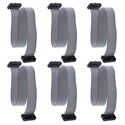 Antrader F/F IDC Connector 20 Pins Flat Ribbon Cable 2.54mm Pitch 30cm 6pcs - Image 1