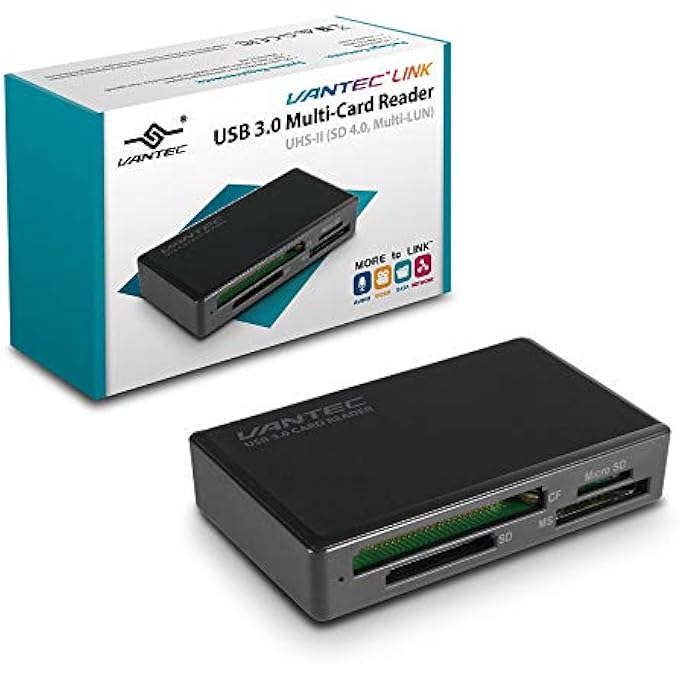 Vantec USB 3.0 MULTI-CARD READER UHS-II, SD 4.0, MULTI-LUN (UGT-CR615), BLACK - Image 1