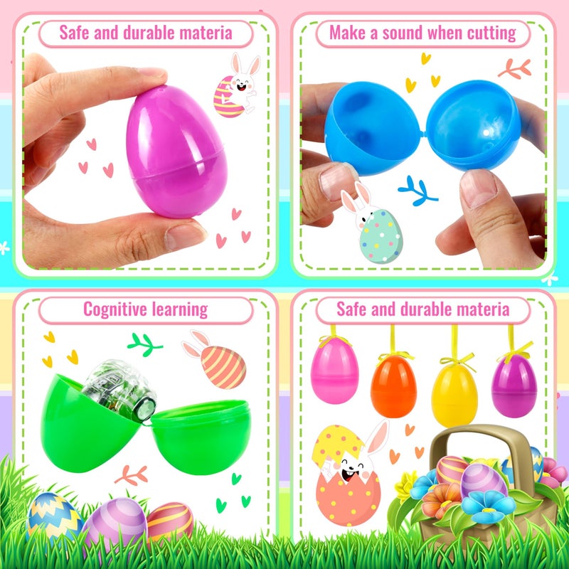 OCTERIC 120Pcs Easter Eggs, 2.3" Fillable Bright Colors Plastic Easter Eggs Empty for Easter Hunt, Easter Basket Stuffers, Party Favor, Classroom Prize Supplies - Image 3