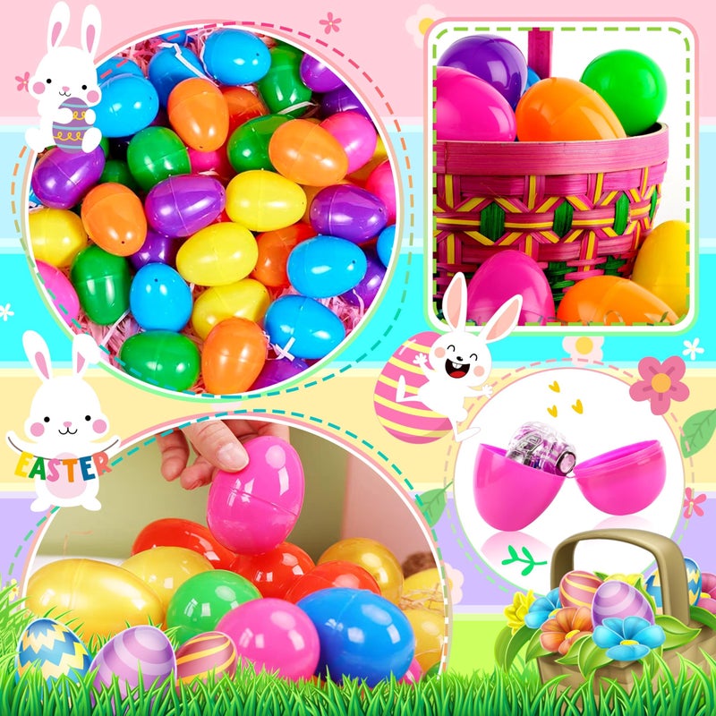 OCTERIC 120Pcs Easter Eggs, 2.3" Fillable Bright Colors Plastic Easter Eggs Empty for Easter Hunt, Easter Basket Stuffers, Party Favor, Classroom Prize Supplies - Image 4