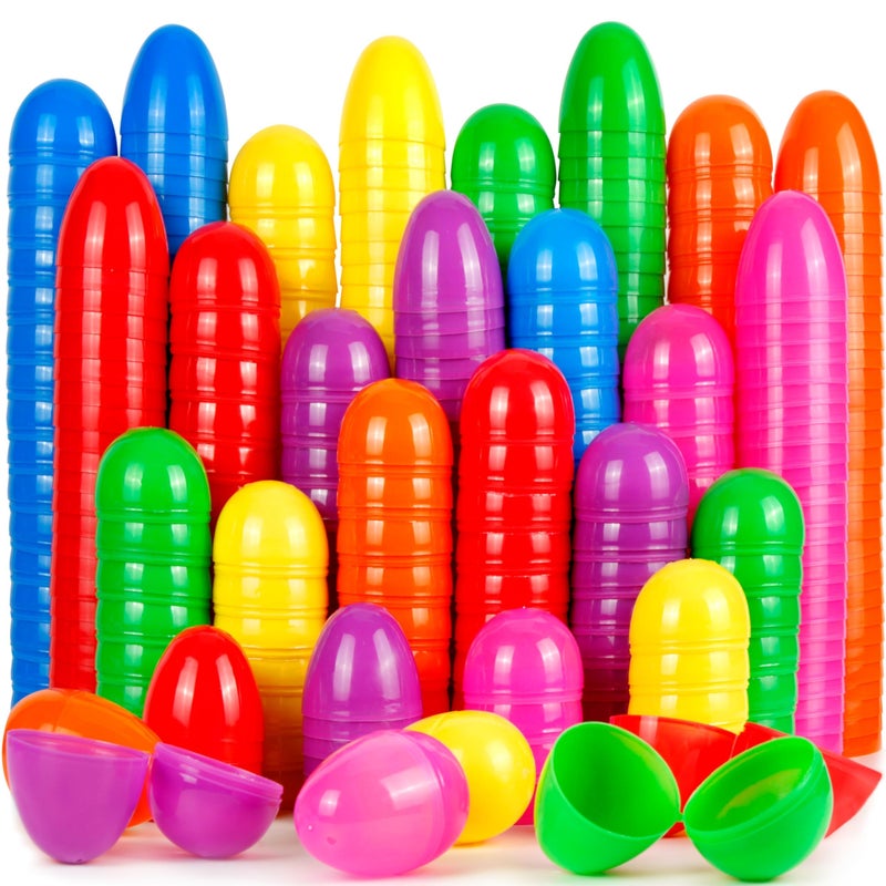 OCTERIC 120Pcs Easter Eggs, 2.3" Fillable Bright Colors Plastic Easter Eggs Empty for Easter Hunt, Easter Basket Stuffers, Party Favor, Classroom Prize Supplies - Image 1