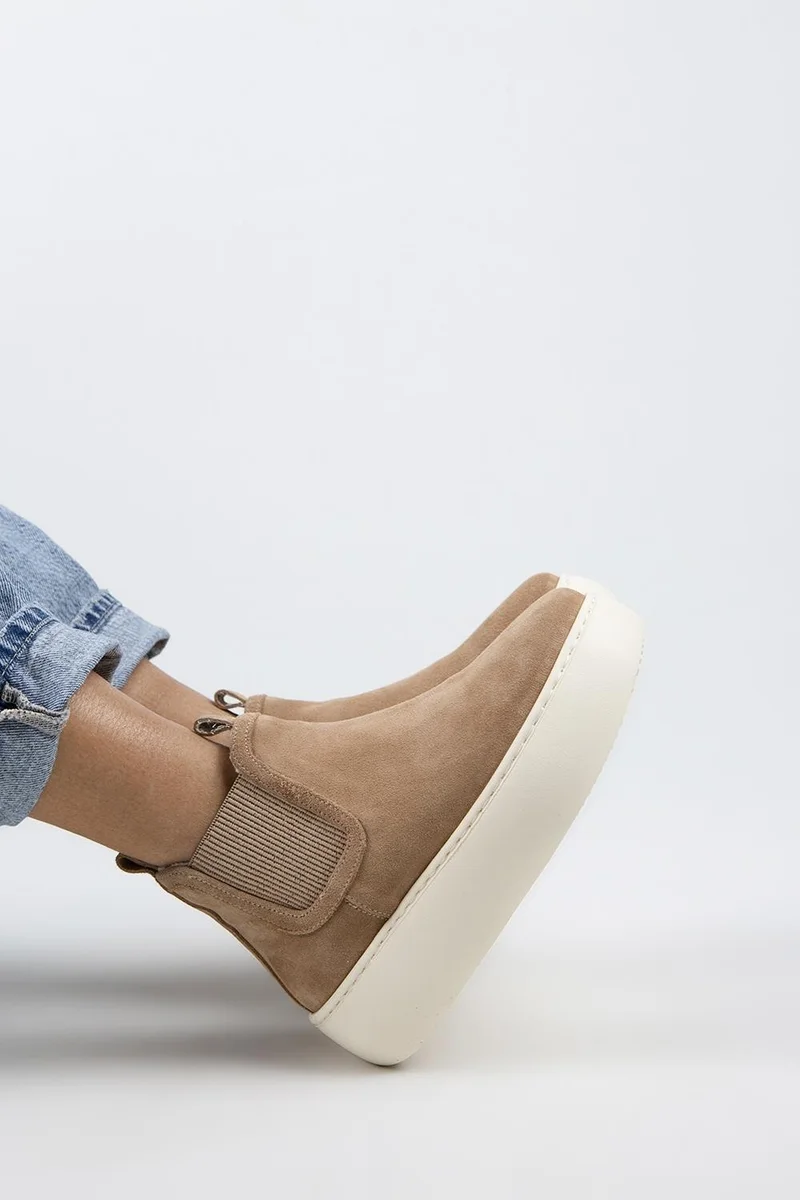 مانجيرو أحذية مانيجيرو أوف النسائية المصنوعة من الجلد الطبيعي والمبطنة بالفرو والمطاطية للأحذية الرملية